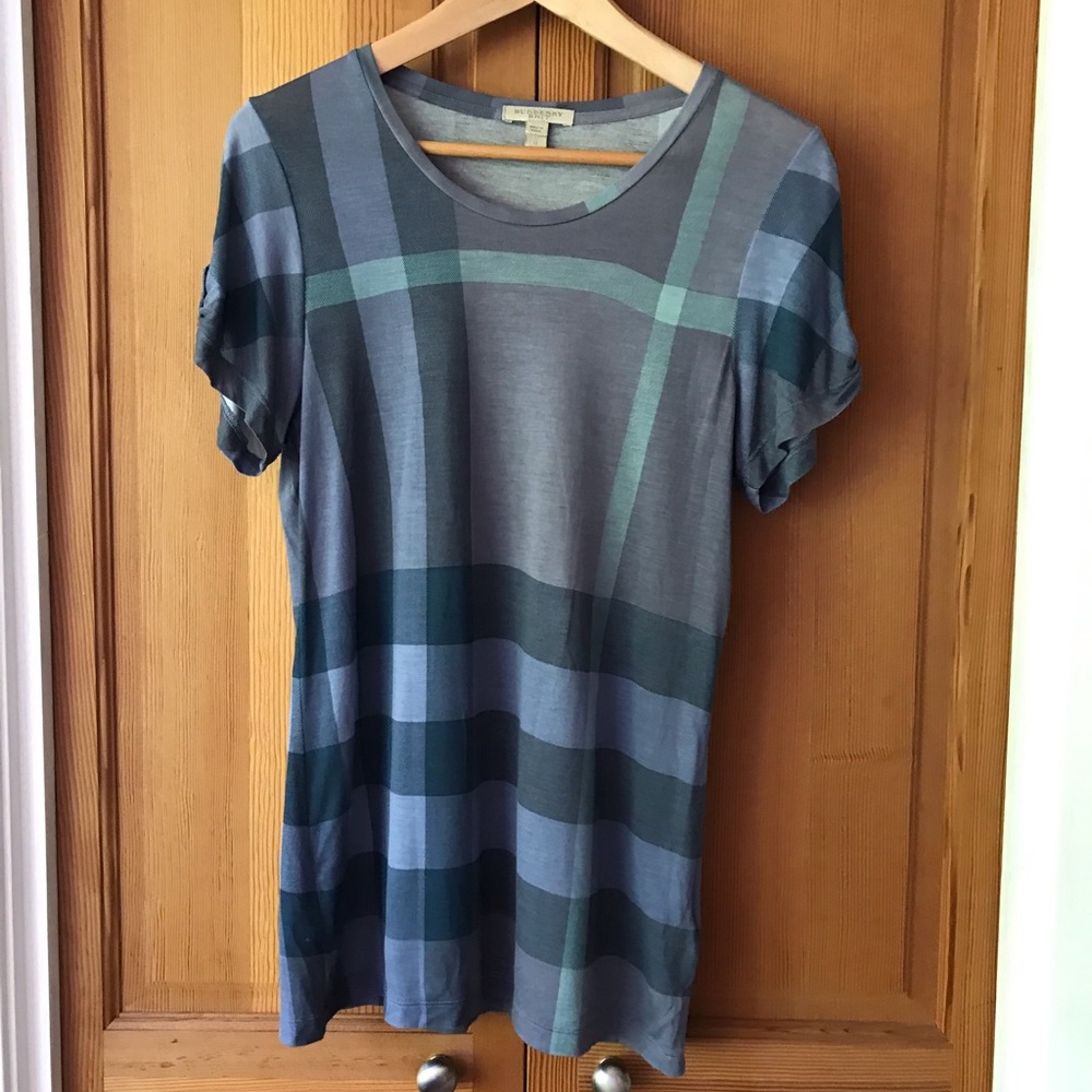 Burberry Vintage Brit Plaid Shirt Sleeve Tee